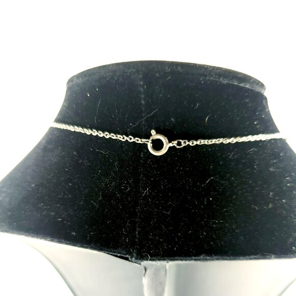 Vintage Style Silver-Tone Filigree Pendant Necklace With Turquoise Accent - Picture 4 of 6